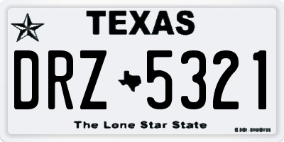 TX license plate DRZ5321