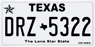 TX license plate DRZ5322