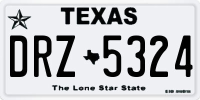 TX license plate DRZ5324