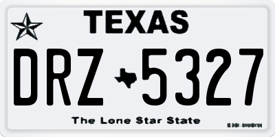 TX license plate DRZ5327