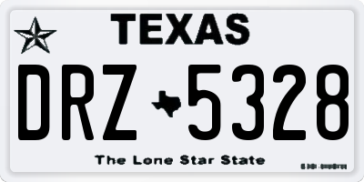 TX license plate DRZ5328