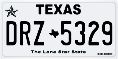 TX license plate DRZ5329