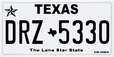 TX license plate DRZ5330