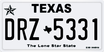 TX license plate DRZ5331