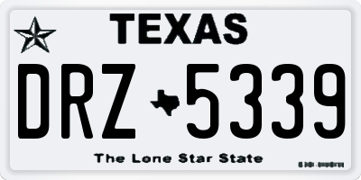 TX license plate DRZ5339