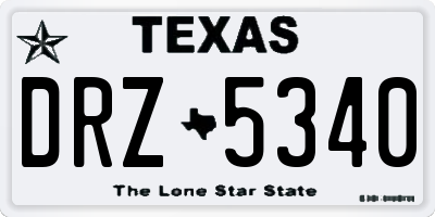 TX license plate DRZ5340