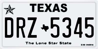 TX license plate DRZ5345