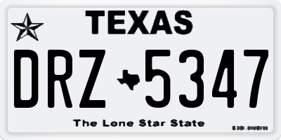 TX license plate DRZ5347