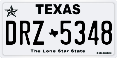 TX license plate DRZ5348