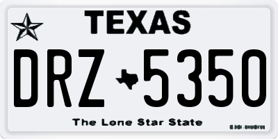 TX license plate DRZ5350