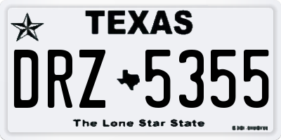 TX license plate DRZ5355