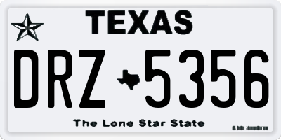 TX license plate DRZ5356