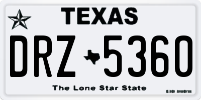 TX license plate DRZ5360