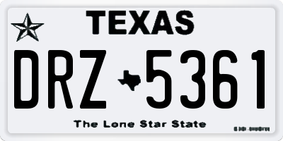 TX license plate DRZ5361