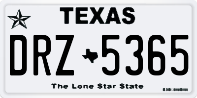 TX license plate DRZ5365