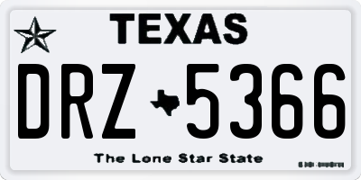 TX license plate DRZ5366