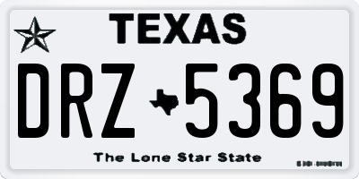 TX license plate DRZ5369
