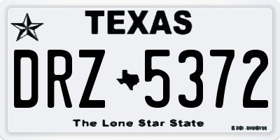 TX license plate DRZ5372