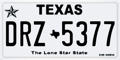 TX license plate DRZ5377