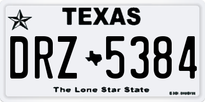 TX license plate DRZ5384