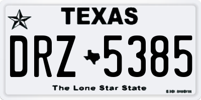 TX license plate DRZ5385