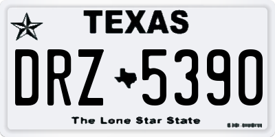 TX license plate DRZ5390