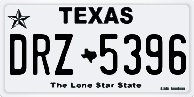 TX license plate DRZ5396