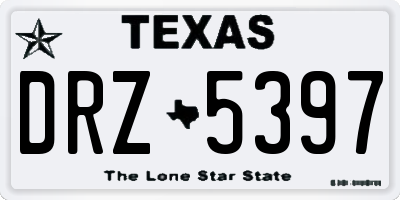TX license plate DRZ5397