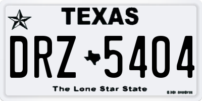 TX license plate DRZ5404