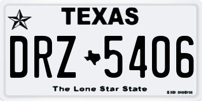 TX license plate DRZ5406