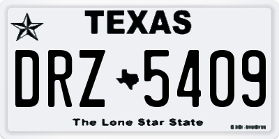 TX license plate DRZ5409