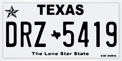 TX license plate DRZ5419