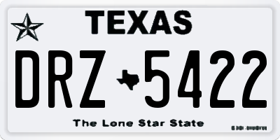 TX license plate DRZ5422