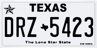 TX license plate DRZ5423