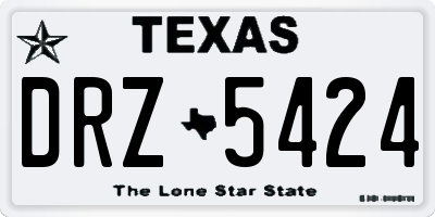 TX license plate DRZ5424