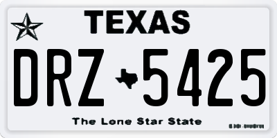 TX license plate DRZ5425