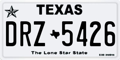 TX license plate DRZ5426