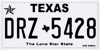 TX license plate DRZ5428