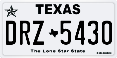 TX license plate DRZ5430