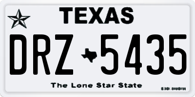 TX license plate DRZ5435