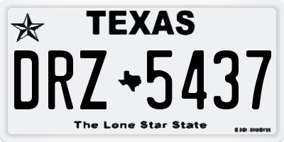 TX license plate DRZ5437