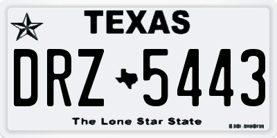 TX license plate DRZ5443