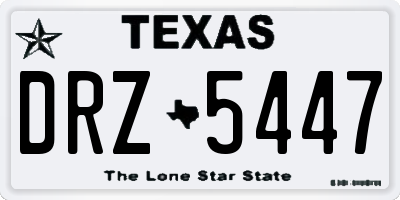 TX license plate DRZ5447