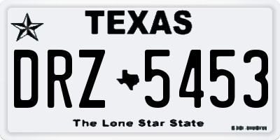 TX license plate DRZ5453