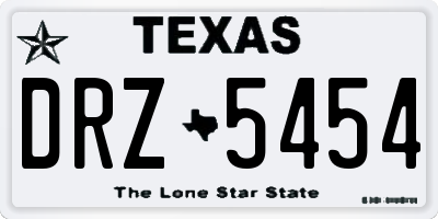 TX license plate DRZ5454