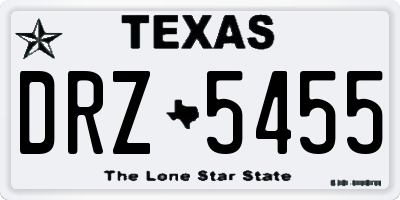 TX license plate DRZ5455