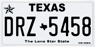 TX license plate DRZ5458