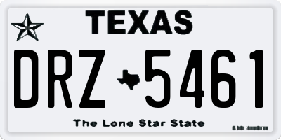 TX license plate DRZ5461