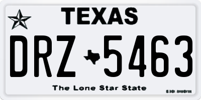 TX license plate DRZ5463