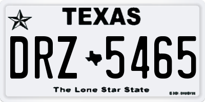 TX license plate DRZ5465